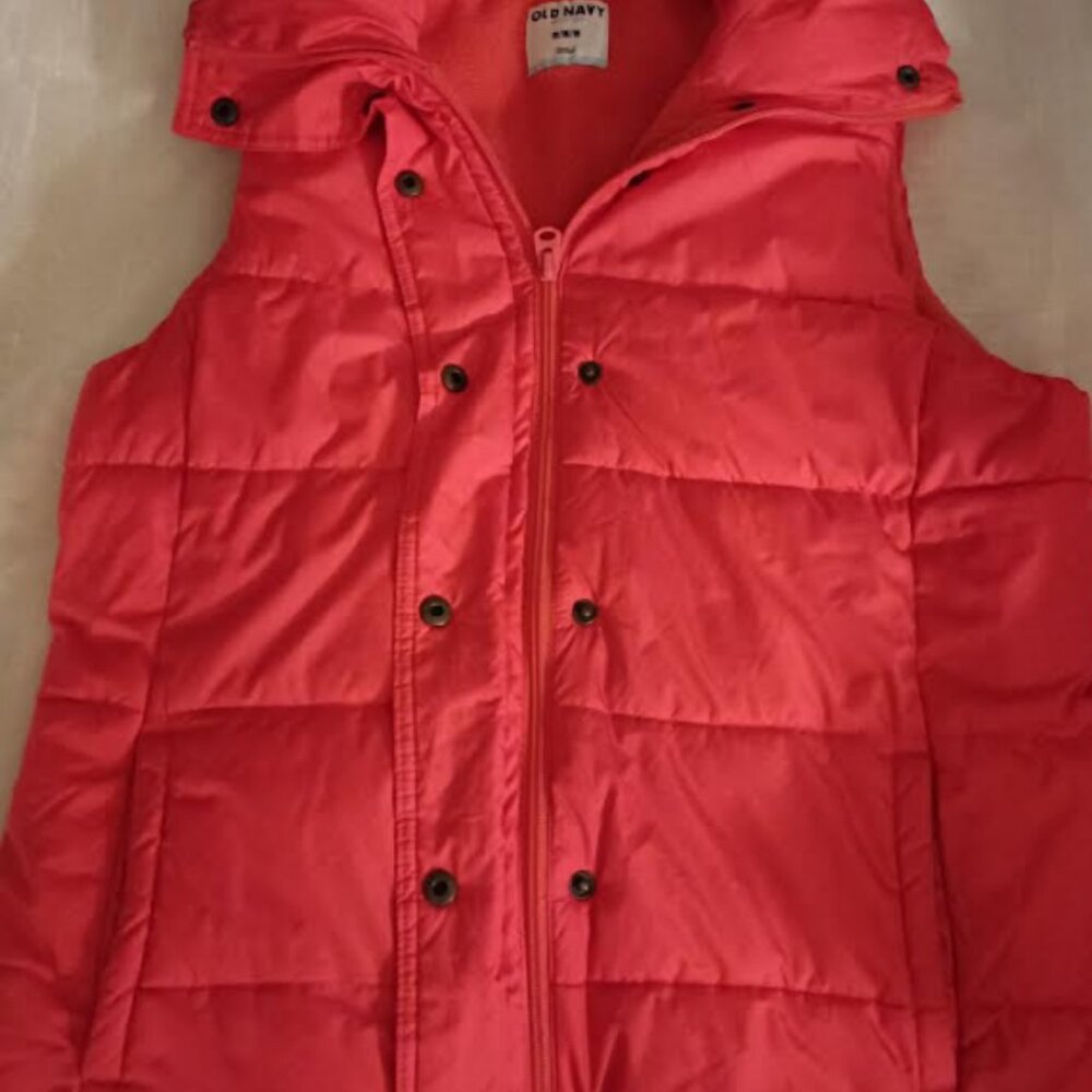 Old Navy - Girls/Junior Puffy Vest Color Orange hue  - Kids' Size - M